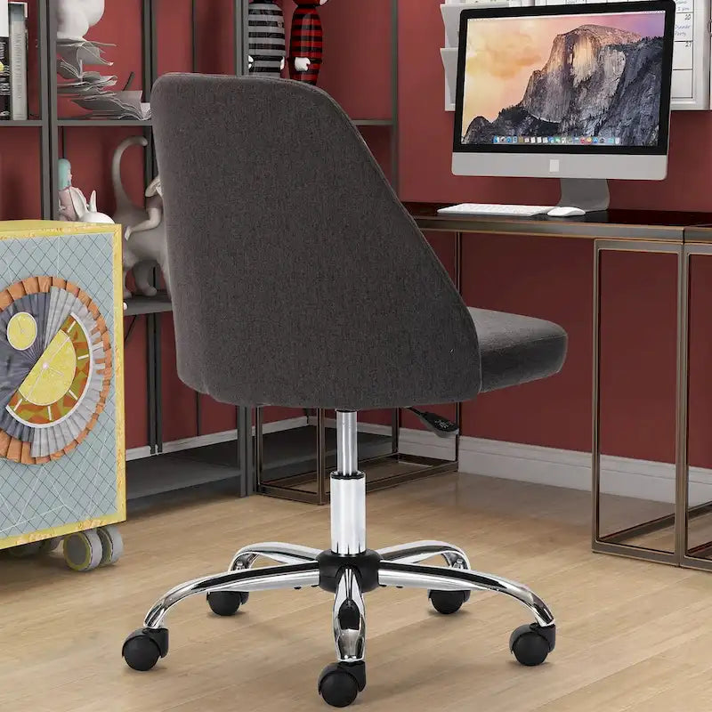 Fauteuil de bureau pivotant sans accoudoirs, bleu/gris foncé, une place