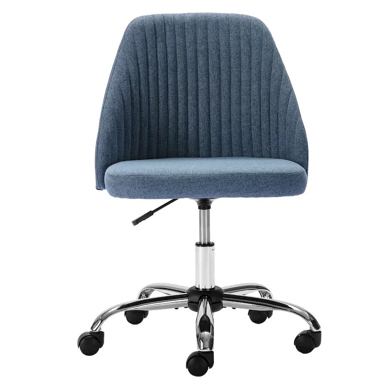Fauteuil de bureau pivotant sans accoudoirs, bleu/gris foncé, une place