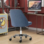 Fauteuil de bureau pivotant sans accoudoirs, bleu/gris foncé, une place