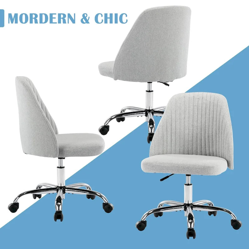Fauteuil de bureau pivotant sans accoudoirs, bleu/gris foncé, une place