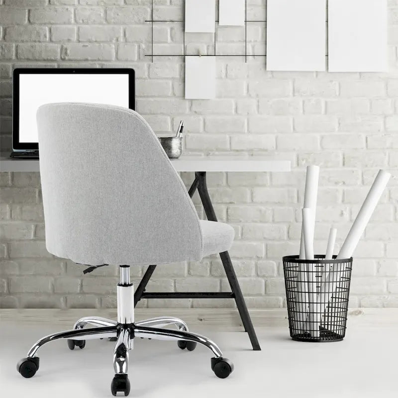 Fauteuil de bureau pivotant sans accoudoirs, bleu/gris foncé, une place