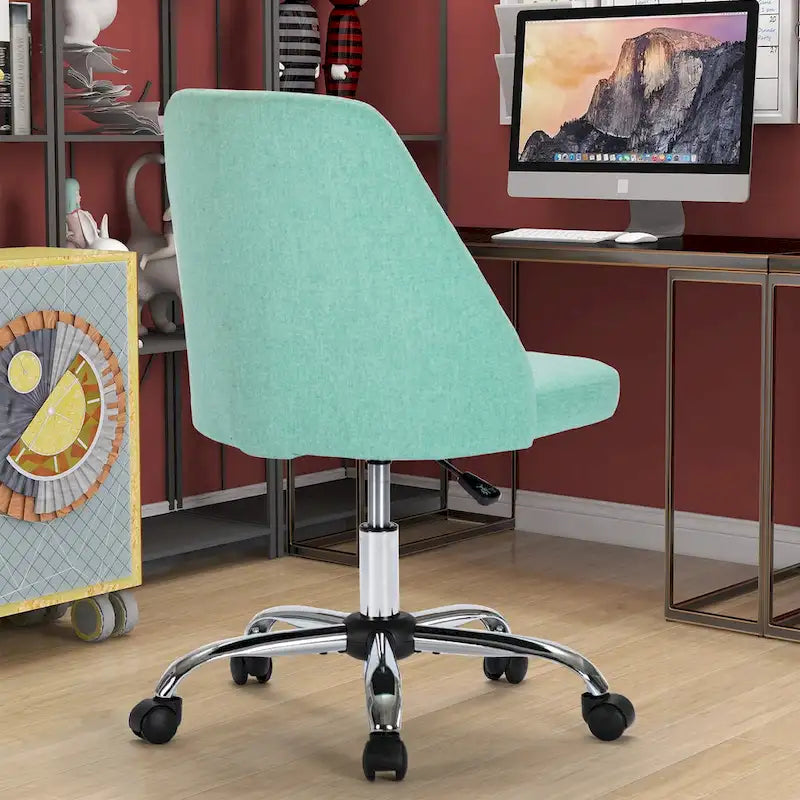 Fauteuil de bureau pivotant sans accoudoirs, bleu/gris foncé, une place