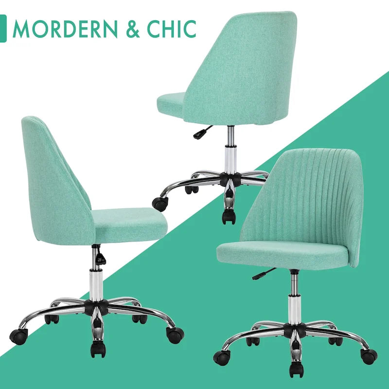 Fauteuil de bureau pivotant sans accoudoirs, bleu/gris foncé, une place