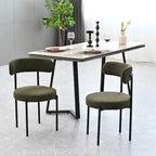 Chaises de salle à manger en velours vert/brun, modernes du milieu du siècle, lot de 2