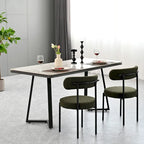 Chaises de salle à manger en velours vert/brun, modernes du milieu du siècle, lot de 2