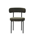 Chaises de salle à manger en velours vert/brun, modernes du milieu du siècle, lot de 2
