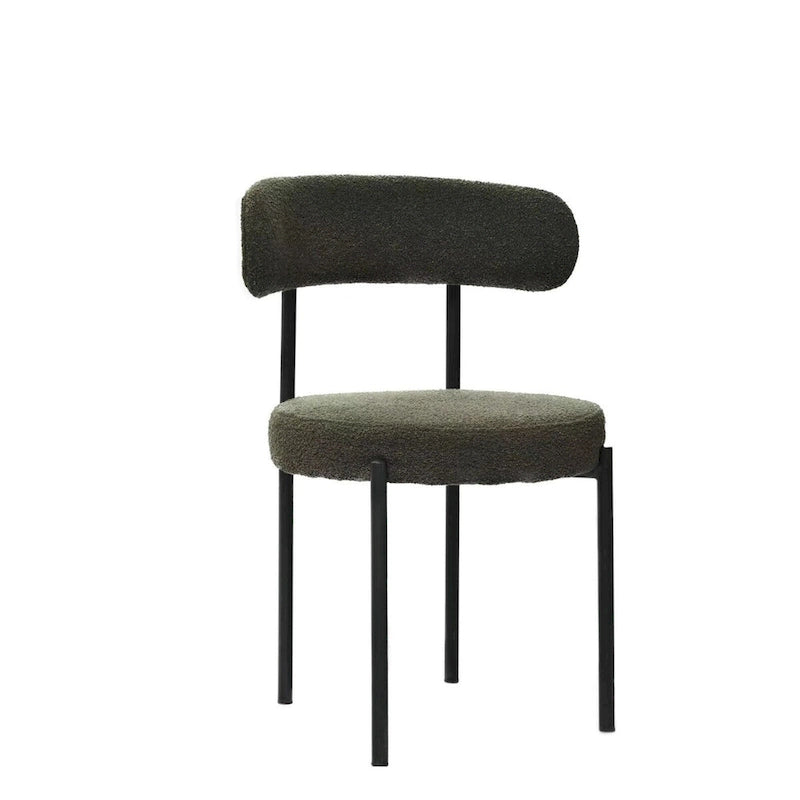 Chaises de salle à manger en velours vert/brun, modernes du milieu du siècle, lot de 2