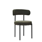Chaises de salle à manger en velours vert/brun, modernes du milieu du siècle, lot de 2