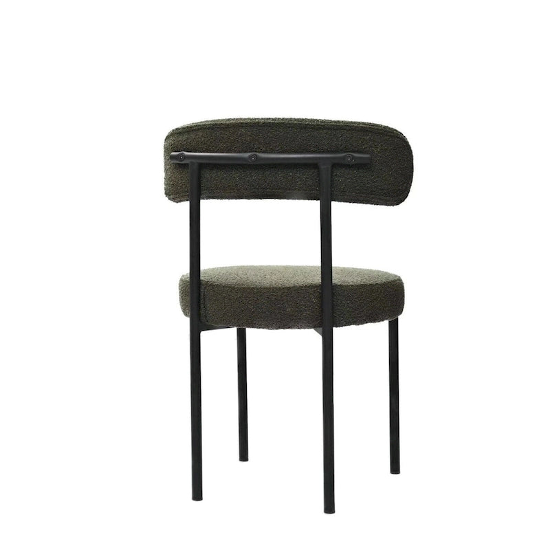 Chaises de salle à manger en velours vert/brun, modernes du milieu du siècle, lot de 2