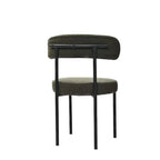 Chaises de salle à manger en velours vert/brun, modernes du milieu du siècle, lot de 2