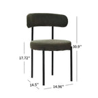 Chaises de salle à manger en velours vert/brun, modernes du milieu du siècle, lot de 2