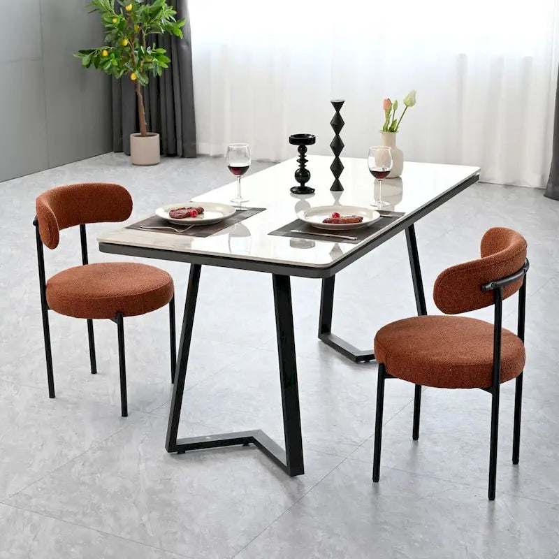 Chaises de salle à manger en velours vert/brun, modernes du milieu du siècle, lot de 2