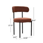Chaises de salle à manger en velours vert/brun, modernes du milieu du siècle, lot de 2