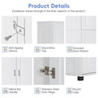 Armoire haute de rangement – Finition bois et blanc, 4 portes
