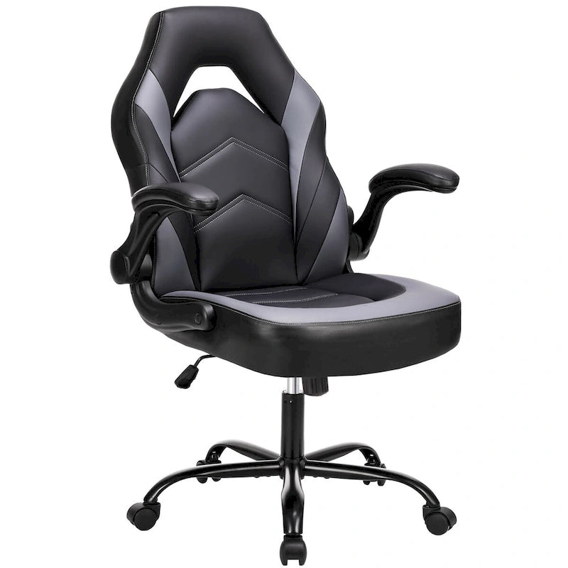 Chaise de Gamer et de Bureau, Accoudoirs Relevables, 1 Personne | Noir+Bleu / Noir+Rouge / Noir+Gris