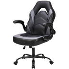 Chaise de Gamer et de Bureau, Accoudoirs Relevables, 1 Personne | Noir+Bleu / Noir+Rouge / Noir+Gris