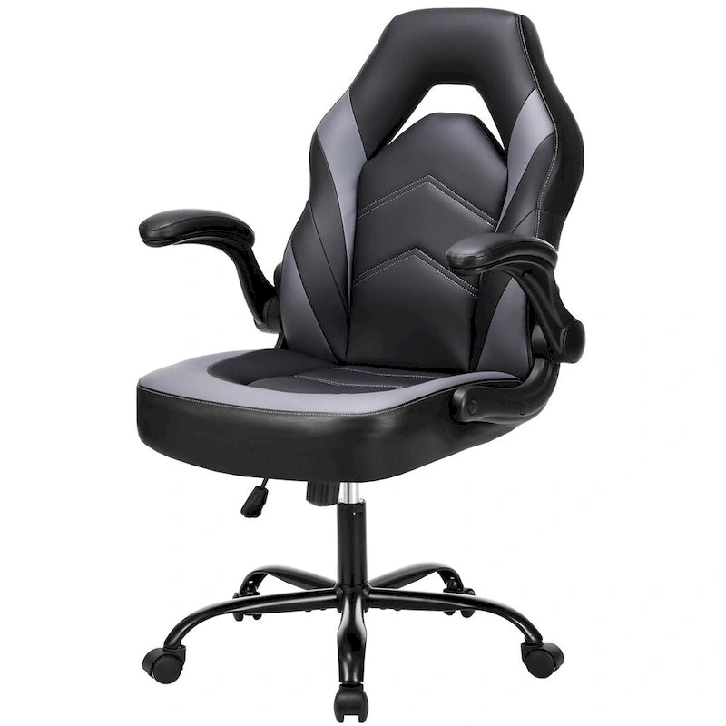 Chaise de Gamer et de Bureau, Accoudoirs Relevables, 1 Personne | Noir+Bleu / Noir+Rouge / Noir+Gris