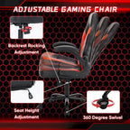 Chaise de Gamer et de Bureau, Accoudoirs Relevables, 1 Personne | Noir+Bleu / Noir+Rouge / Noir+Gris