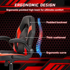 Chaise de Gamer et de Bureau, Accoudoirs Relevables, 1 Personne | Noir+Bleu / Noir+Rouge / Noir+Gris