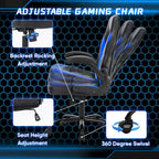 Chaise de Gamer et de Bureau, Accoudoirs Relevables, 1 Personne | Noir+Bleu / Noir+Rouge / Noir+Gris