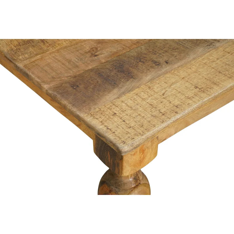 Table à manger rectangulaire en bois massif naturel, 6 places