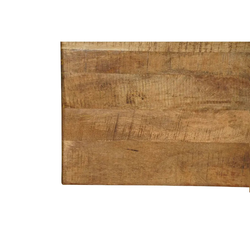 Table à manger rectangulaire en bois massif naturel, 6 places