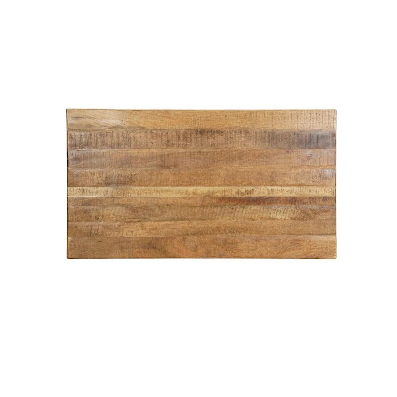 Table à manger rectangulaire en bois massif naturel, 6 places
