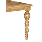 Table à manger rectangulaire en bois massif naturel, 6 places