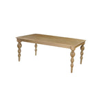 Table à manger rectangulaire en bois massif naturel, 6 places
