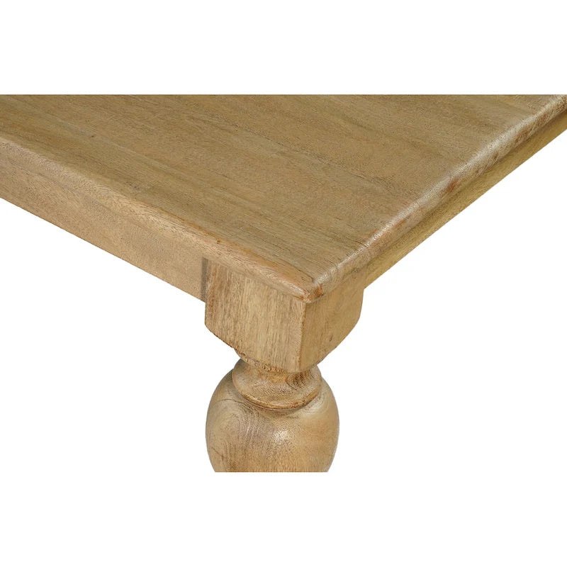 Table à manger rectangulaire en bois massif naturel, 6 places
