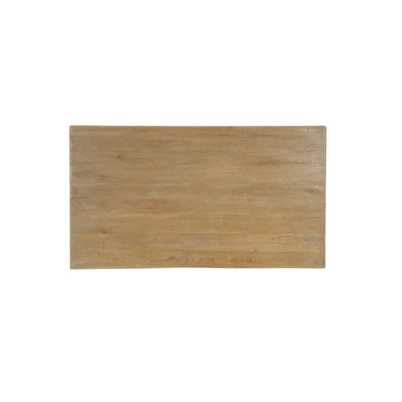 Table à manger rectangulaire en bois massif naturel, 6 places
