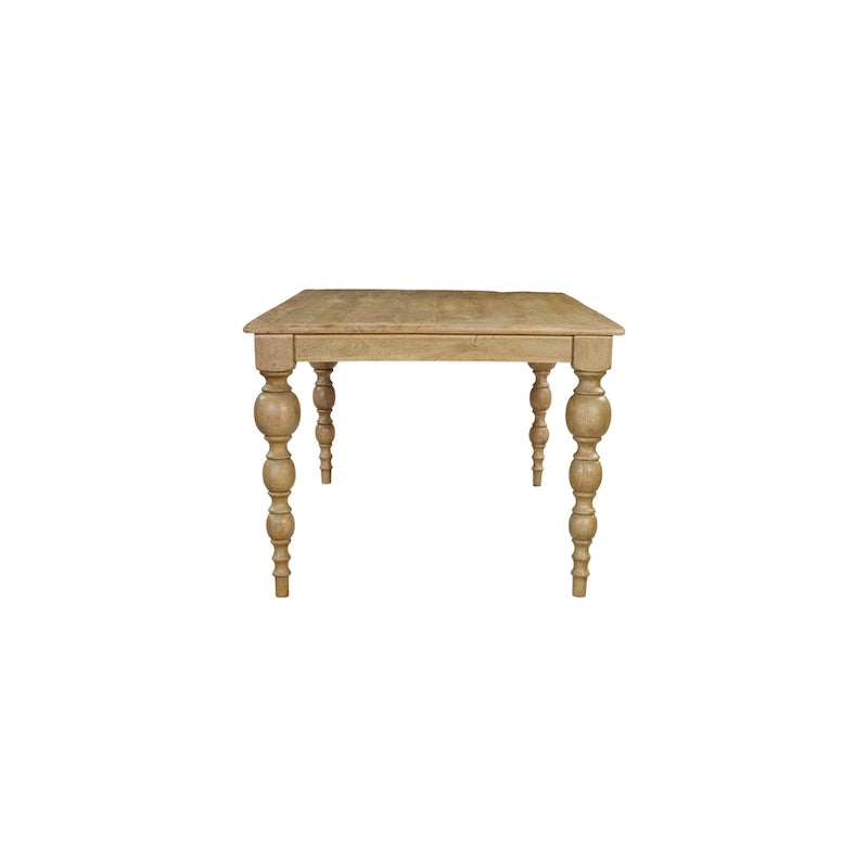 Table à manger rectangulaire en bois massif naturel, 6 places