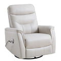 Fauteuil inclinable, pivotant et coulissant électrique en similicuir beige/gris/marron, une place