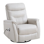 Fauteuil inclinable, pivotant et coulissant électrique en similicuir beige/gris/marron, une place
