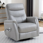 Fauteuil inclinable, pivotant et coulissant électrique en similicuir beige/gris/marron, une place