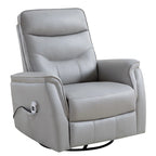 Fauteuil inclinable, pivotant et coulissant électrique en similicuir beige/gris/marron, une place