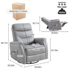 Fauteuil inclinable, pivotant et coulissant électrique en similicuir beige/gris/marron, une place