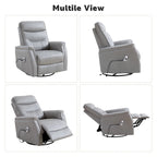 Fauteuil inclinable, pivotant et coulissant électrique en similicuir beige/gris/marron, une place