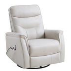 Fauteuil inclinable, pivotant et coulissant électrique en similicuir beige/gris/marron, une place