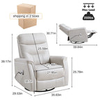 Fauteuil inclinable, pivotant et coulissant électrique en similicuir beige/gris/marron, une place