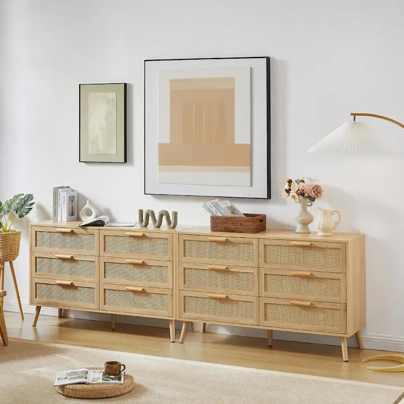 Commode en rotin naturel – 6 ou 8 tiroirs